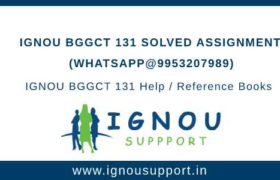 IGNOU BGGCT 131 Solved Assignment