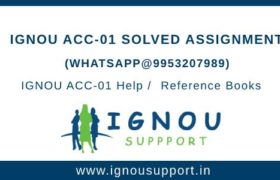 IGNOU ACC-1 Solved Assignment