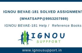 IGNOU BEVAE 181 Solved Assignment