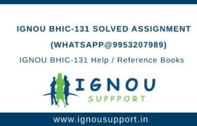 IGNOU BHIC-131 Solved Assignment