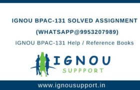IGNOU BPAC-131 Solved Assignment