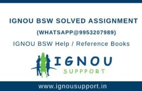 IGNOU BSW Solved Assignment