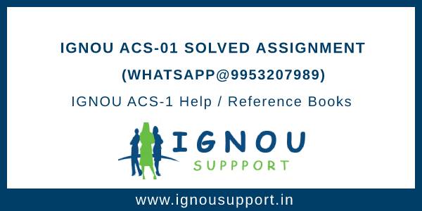 acs 1 ignou solved assignment