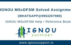 IGNOU MScDFSM Solved Assignment