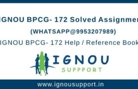 IGNOU BPCG172 Solved Assignment