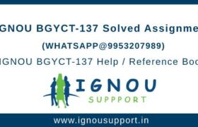 IGNOU BGYCT137 Assignment