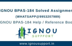 IGNOU BPAS184 Assignment