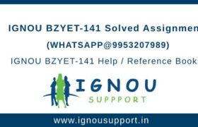 IGNOU BZYET141 Assignment