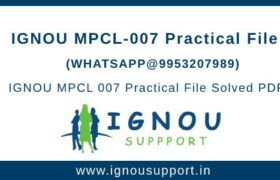 IGNOU MPCL-7 Practical File